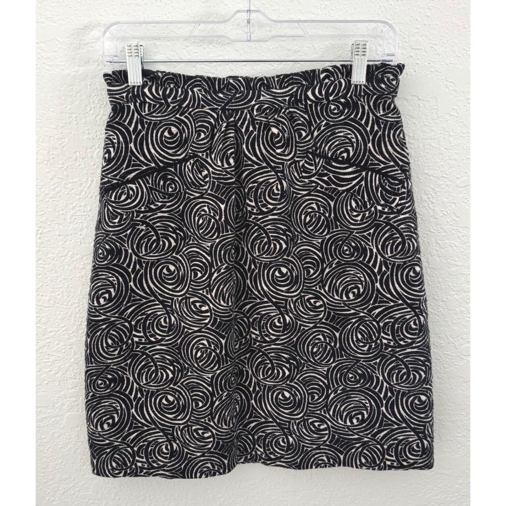 Anthropologie Elevenses Painted Night Paperbag Skirt w/Pockets Size 4 Geometric